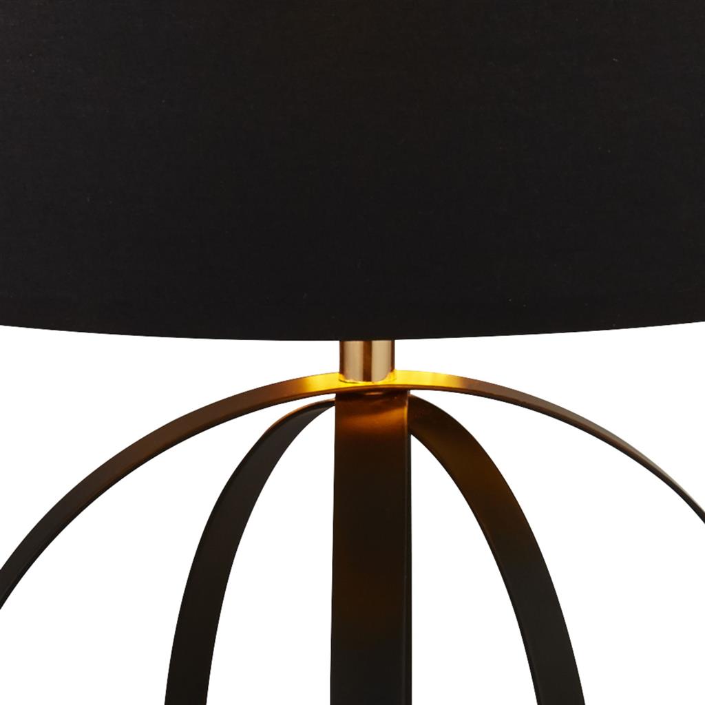 Tableau Table Lamp Black/Gold w/ Black Shade - Comet Lighting