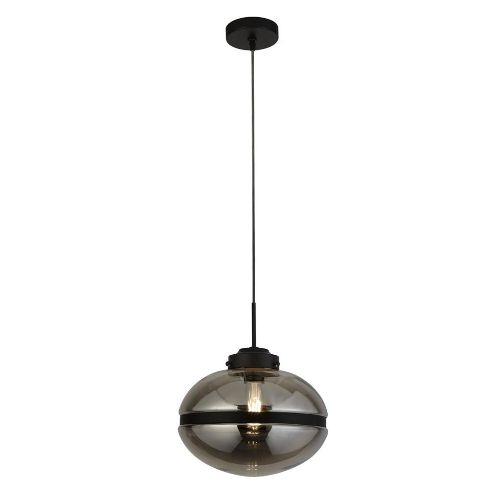 Halsinger 1-Light Pendant Ceiling Light Smoked - Comet Lighting