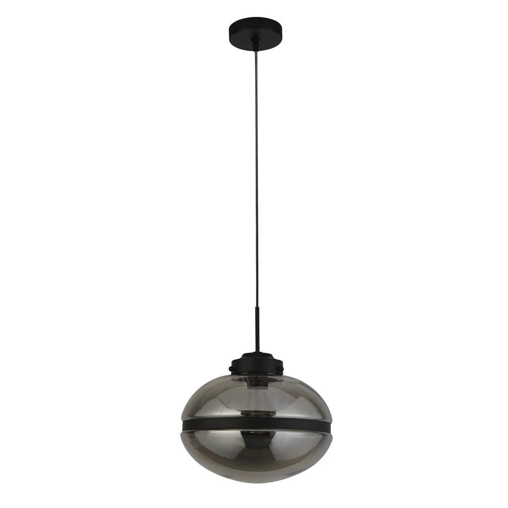 Halsinger 1-Light Pendant Ceiling Light Smoked - Comet Lighting