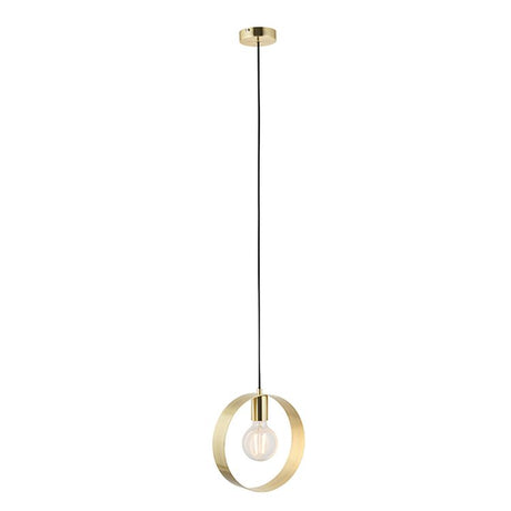 Hoop Pendant Ceiling Light Brushed Brass