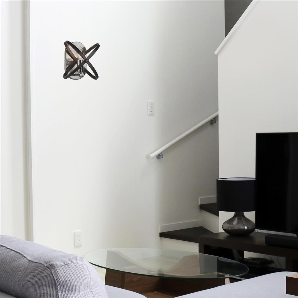 Hoopla Wall Light - Pewter & Black Metal