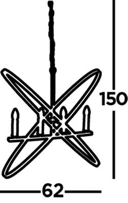 Hoopla 4Lt Pendant - Pewter Metal