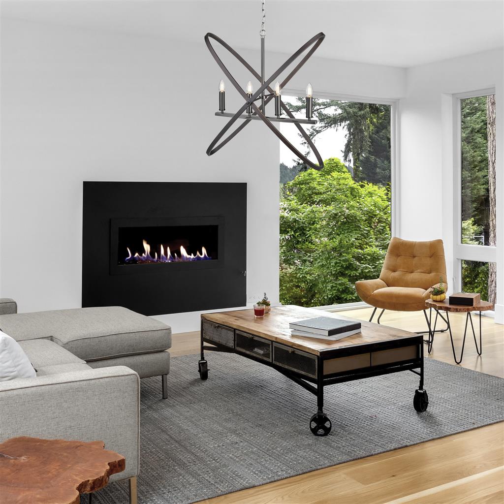 Hoopla 4Lt Pendant - Pewter Metal