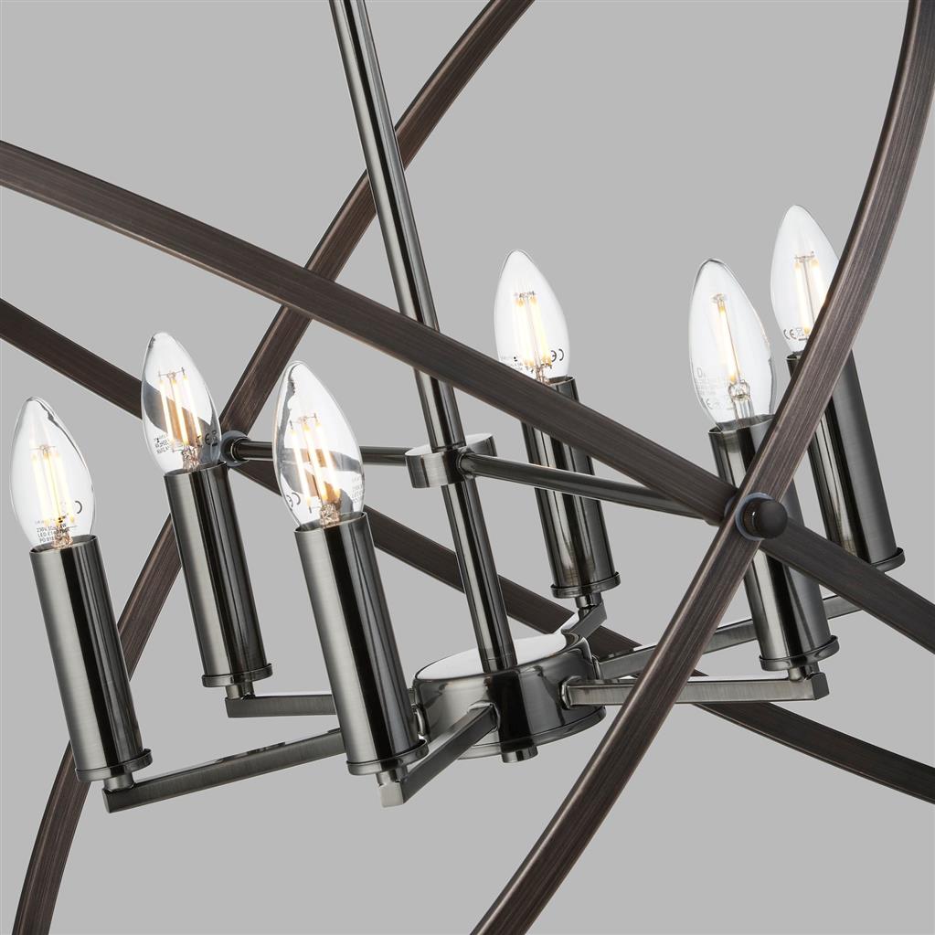 Hoopla 6Lt Pendant - Pewter Metal