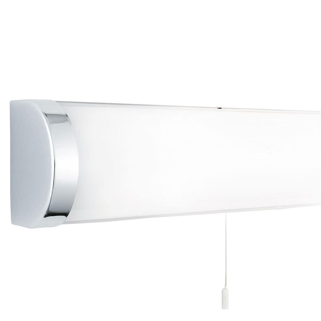 Searchlight Chrome 2 Light Wall Bracket White Glass Tube - Comet Lighting