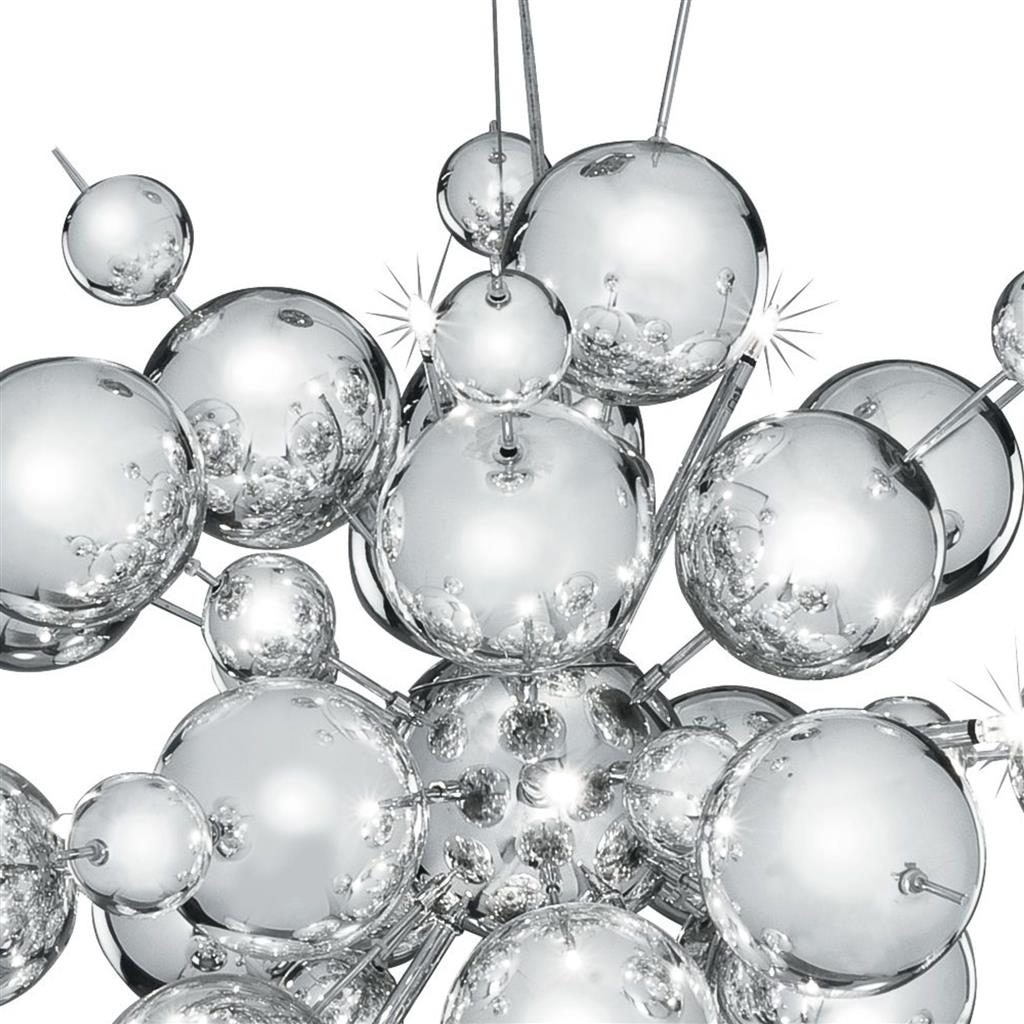 Molecule 12Lt Pendant - Polished Chrome Metal & Glass