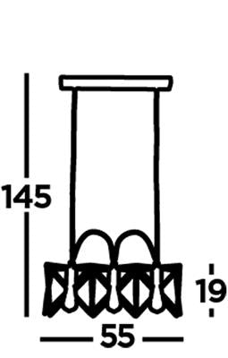 Hele 3Lt Pendant Ceiling Light Black (no Image) - Comet Lighting