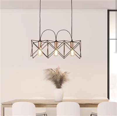 Hele 3Lt Pendant Ceiling Light Black (no Image) - Comet Lighting