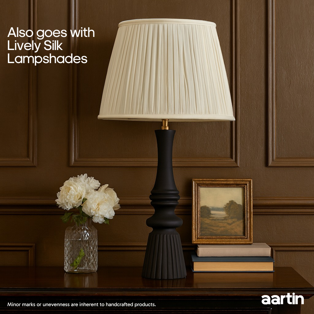 AARTIN CELESTIA TABLE LAMP IN WOOD WITH MATTE BLACK FINISH (BASE ONLY)