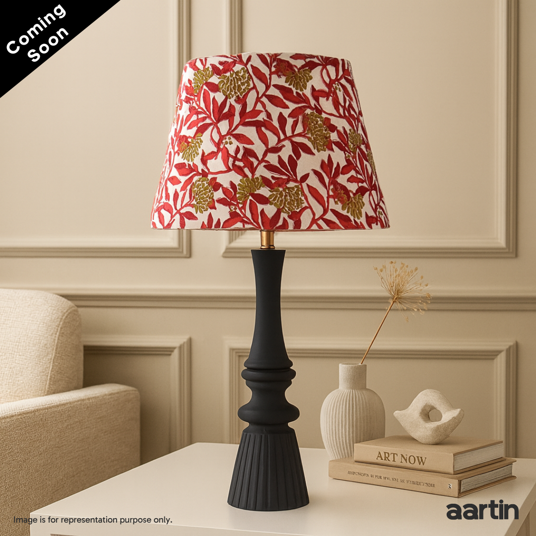 AARTIN CELESTIA TABLE LAMP IN WOOD WITH MATTE BLACK FINISH (BASE ONLY)