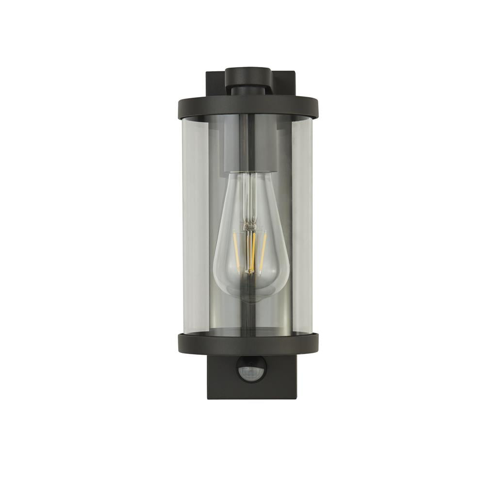 Maryland 1Lt Outdoor Wall/porch Light Black w/ PIR - Comet Lighting