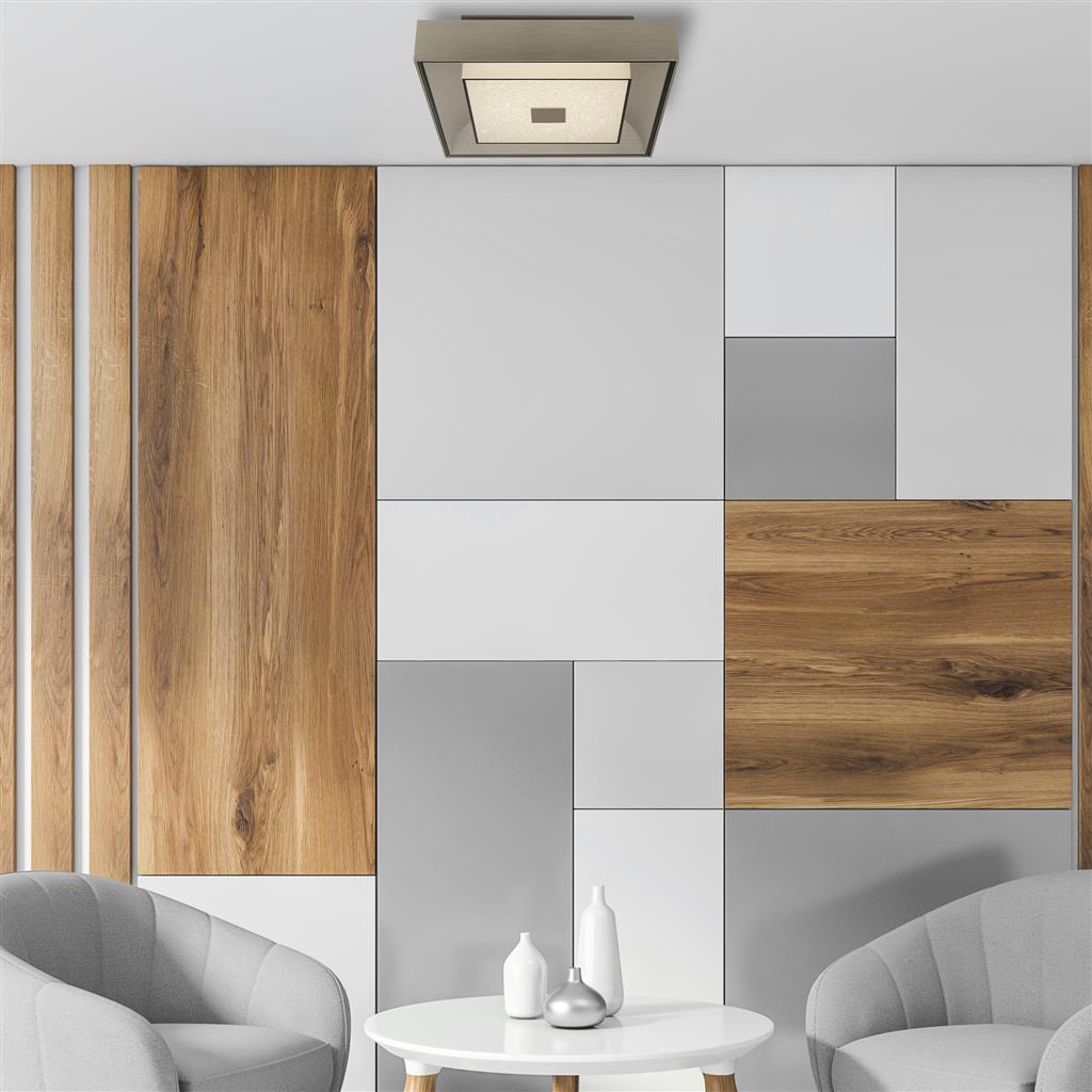 Newtown LED Square Flush Ceiling Light Gold - Comet Lighting