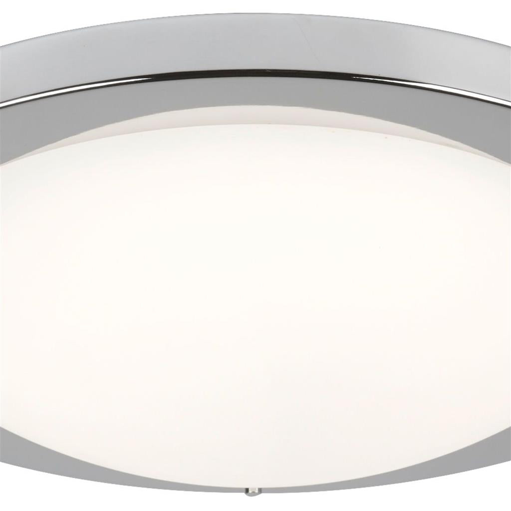 Geneva LED Flush - Satin Silver & Glass, IP44