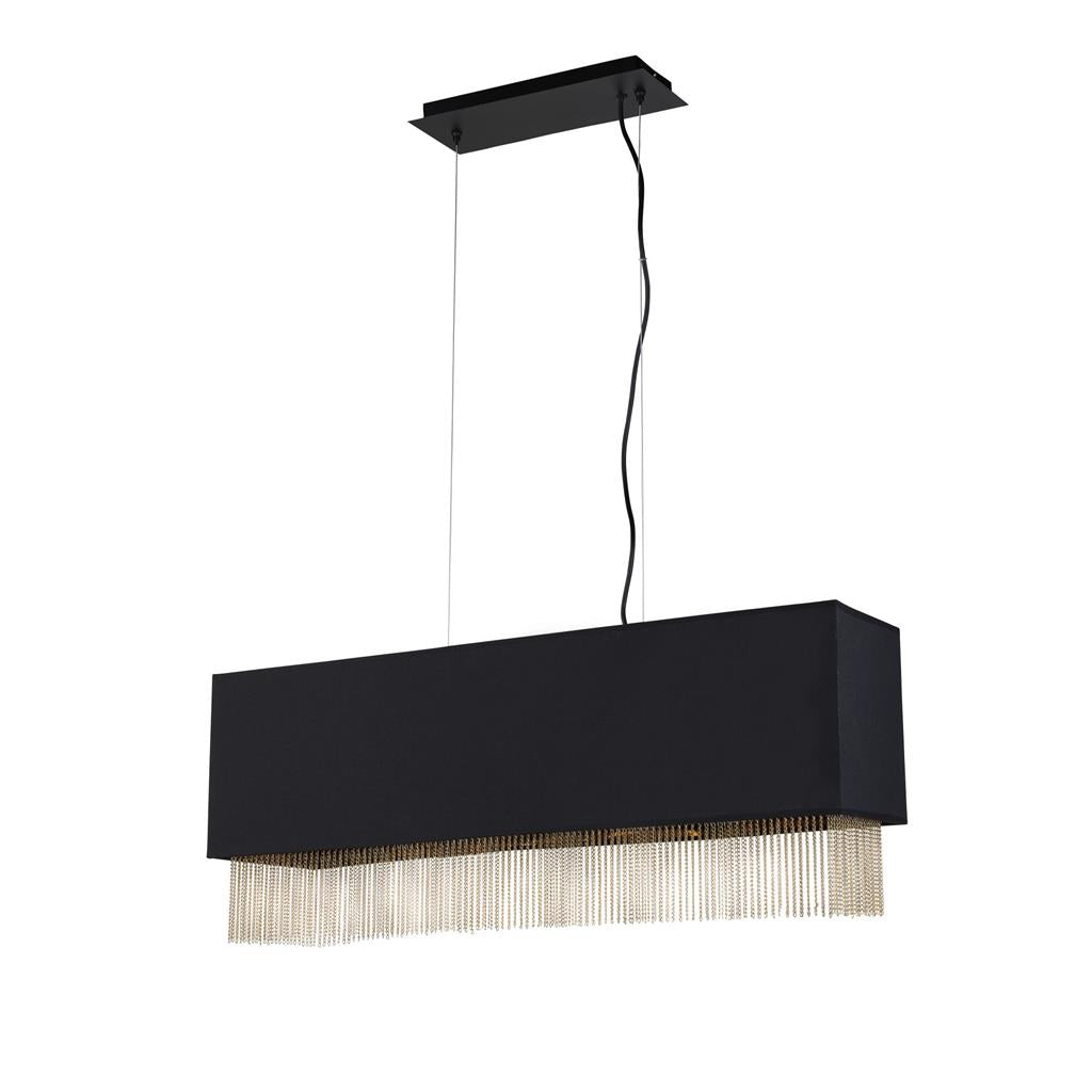 Bradfield 4Lt Pendant Ceiling Light w/ Black Shade - Comet Lighting