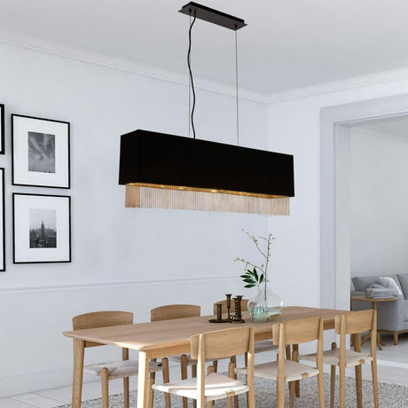 Bradfield 4Lt Pendant Ceiling Light w/ Black Shade - Comet Lighting