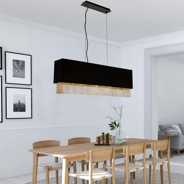 Bradfield 4Lt Pendant Ceiling Light w/ Black Shade - Comet Lighting