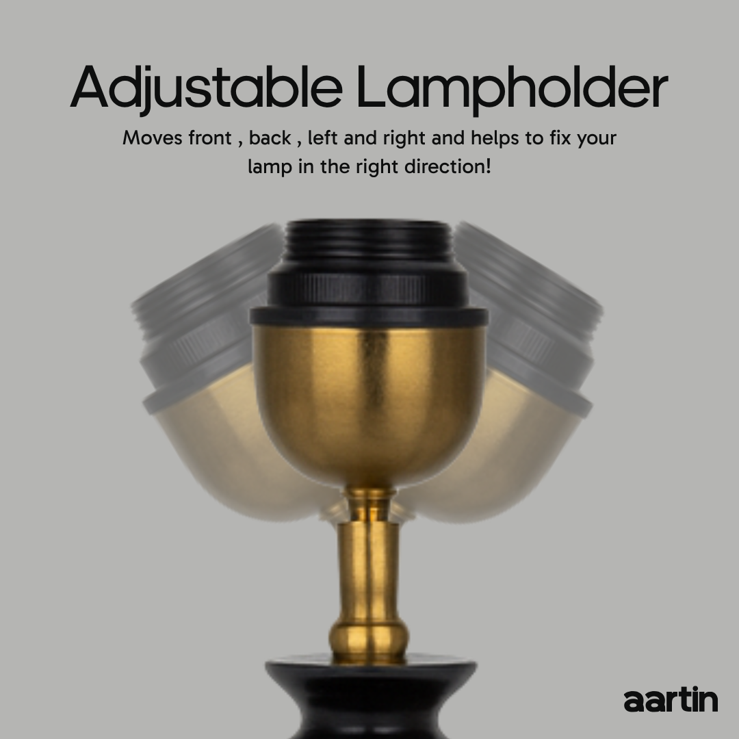 AARTIN CELESTIA TABLE LAMP IN WOOD WITH MATTE BLACK FINISH (BASE ONLY)