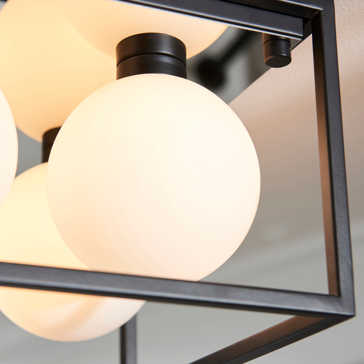 Volta 4Lt Flush Ceiling Light Matt Black - Comet Lighting