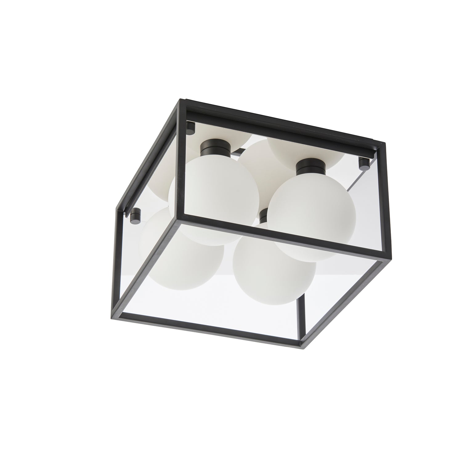 Volta 4Lt Flush Ceiling Light Matt Black - Comet Lighting