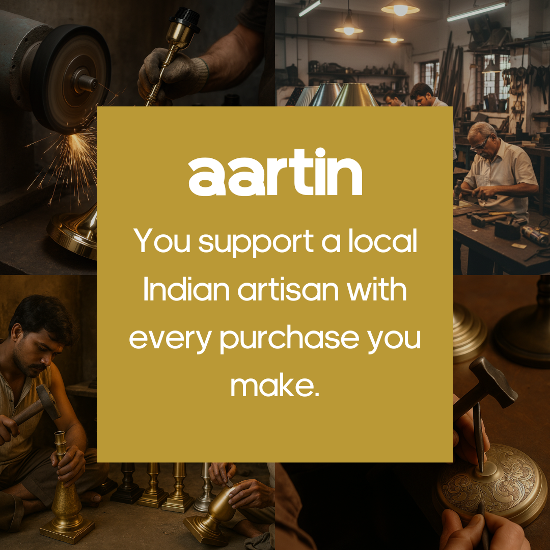 AARTIN GAMA FLOOR LAMP IN ANTIQUE BRASS & MATTE BLACK (BASE ONLY)