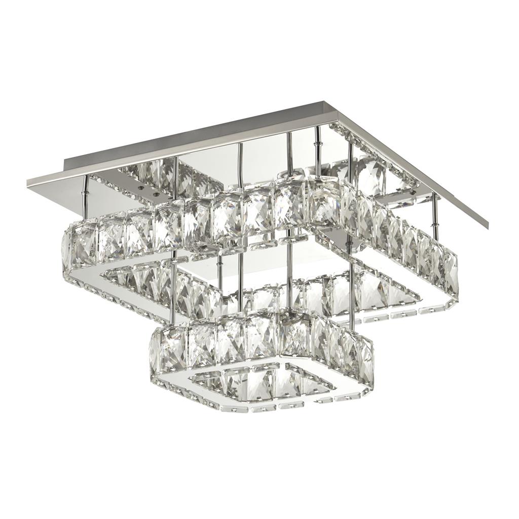 Newtown LED 2 Tier Flush Ceiling Light Chrome - Comet Lighting