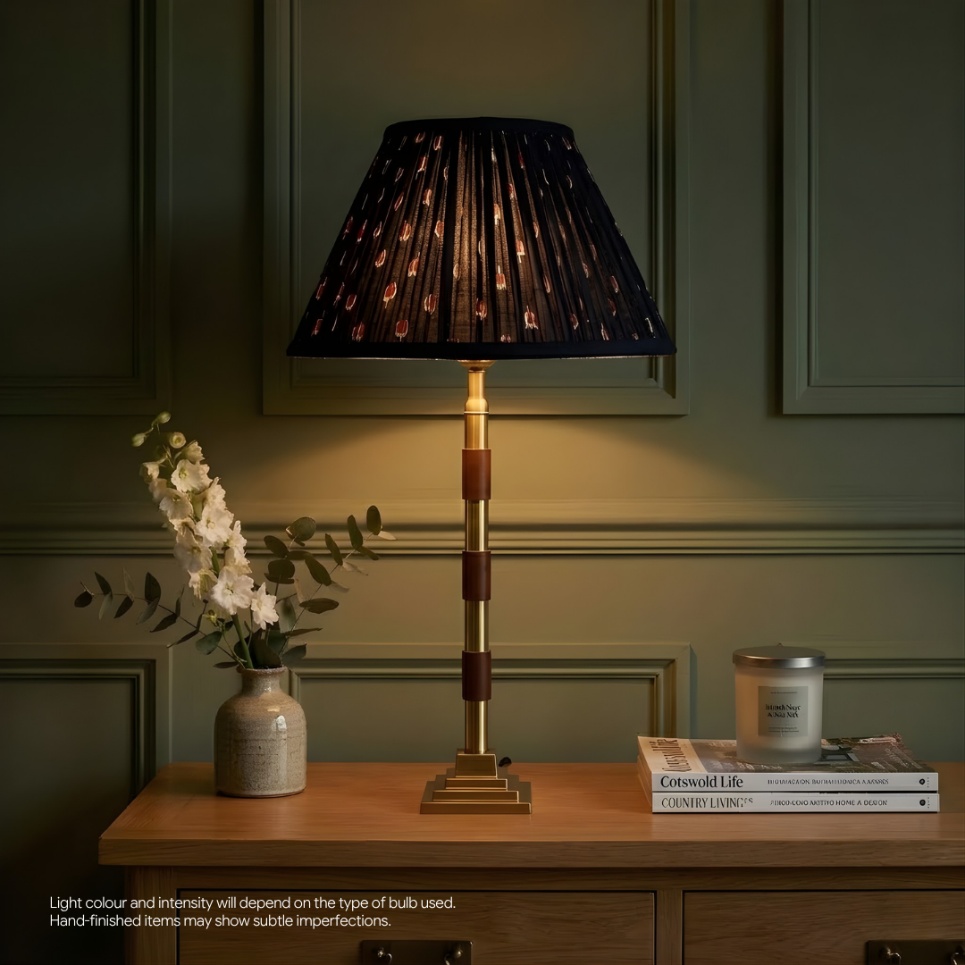 AARTIN Clover Metal Table Lamp With Midnight Lotus Lampshade