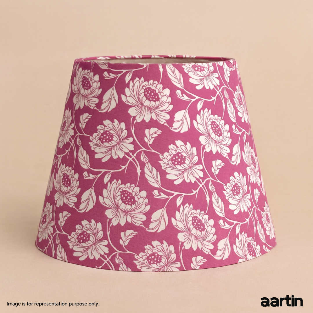 AARTIN 45 CM PEONY PETALS STRAIGHT EMPIRE ROLLED LAMPSHADE IN COTTON