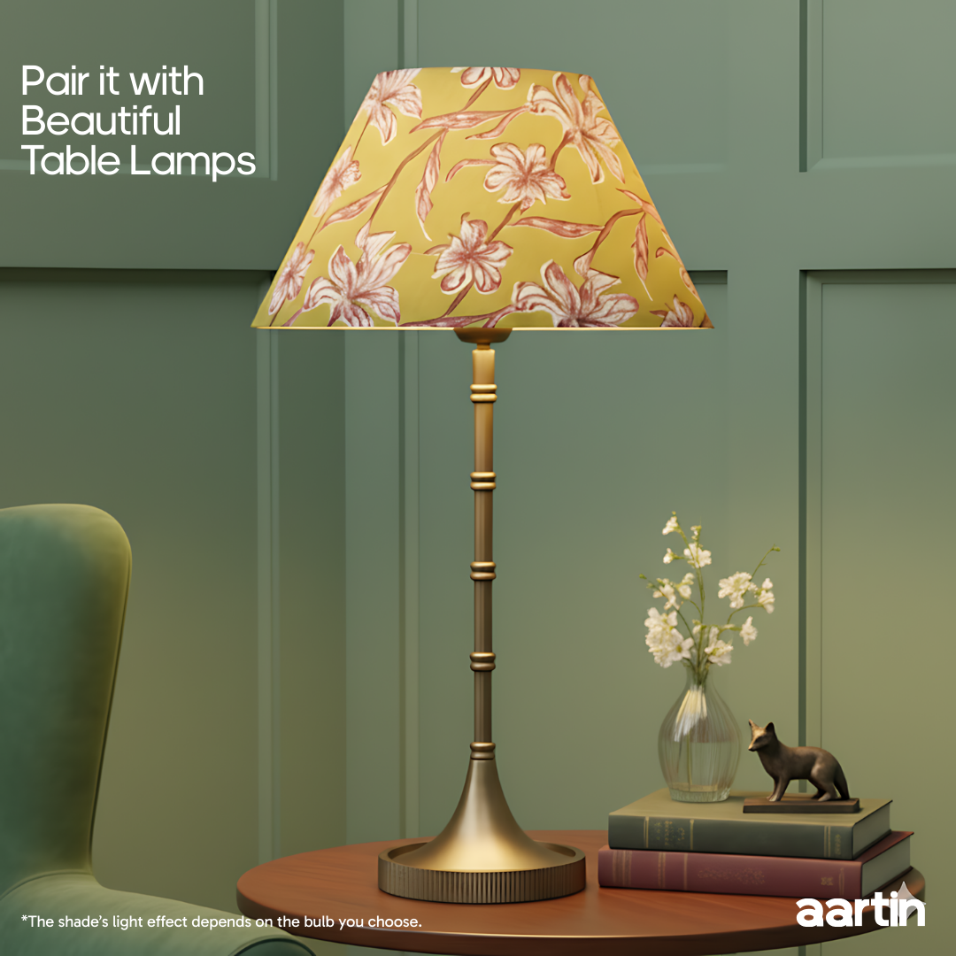 AARTIN 30 CM HONEY PETALS EMPIRE ROLLED LAMPSHADE IN COTTON