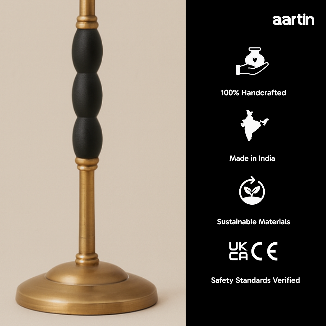 AARTIN OPHELIA TABLE LAMP IN ANTIQUE BRASS & MATTE BLACK (BASE ONLY)
