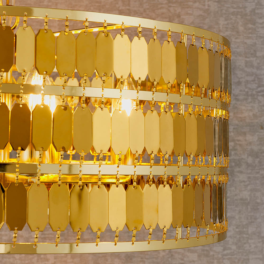 Eldora 5-Light Pendant Ceiling Light Gold - Comet Lighting