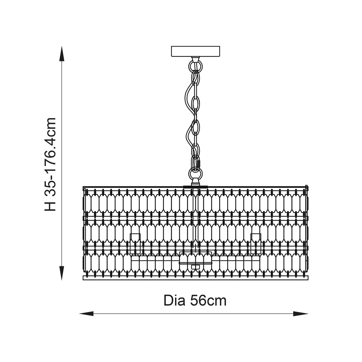 Eldora 5-Light Pendant Ceiling Light Gold - Comet Lighting