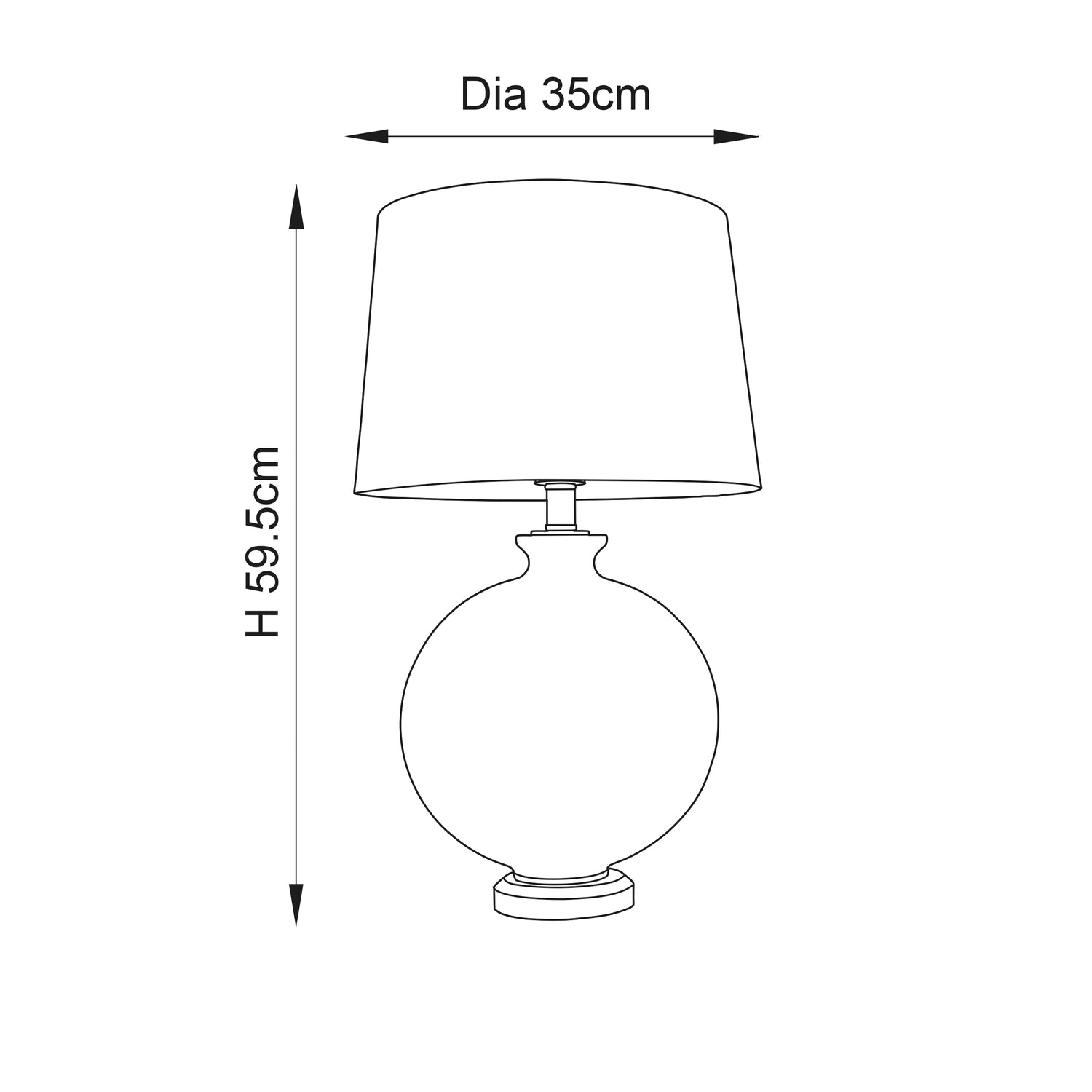 Gideon Table Lamp with Black Shade - Comet Lighting