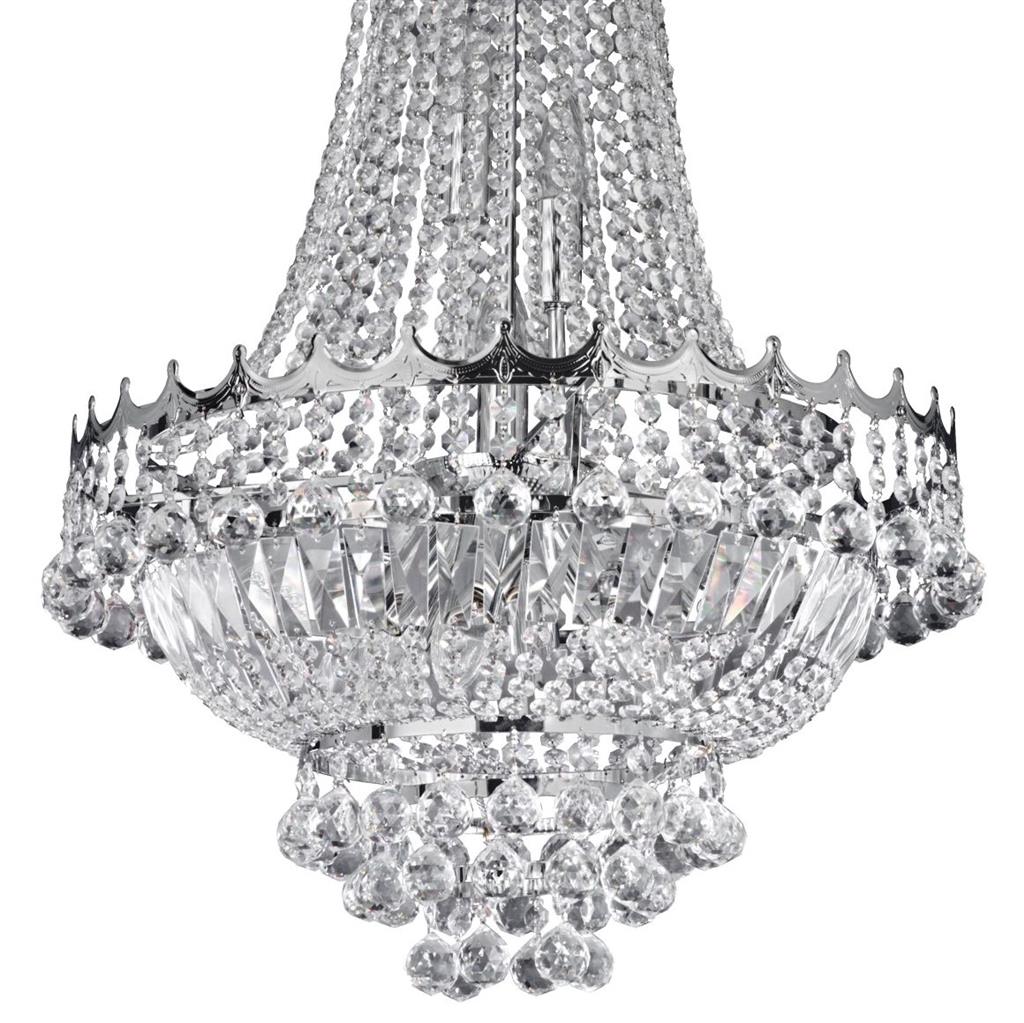 Searchlight Versailles Chrome 9 Light Chandelier Trimmed Crystal