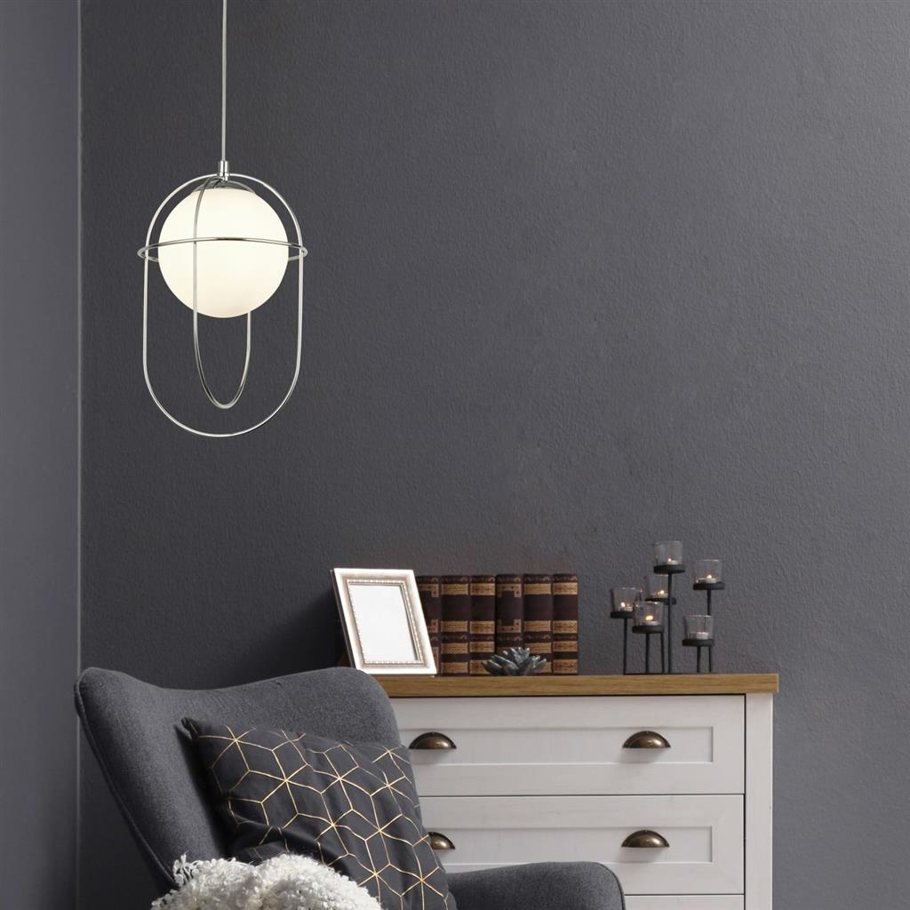 Anstey 1lt Pendant Ceiling Light Chrome - Comet Lighting