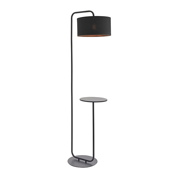 Landis Floor With Table Satin black paint & black fabric