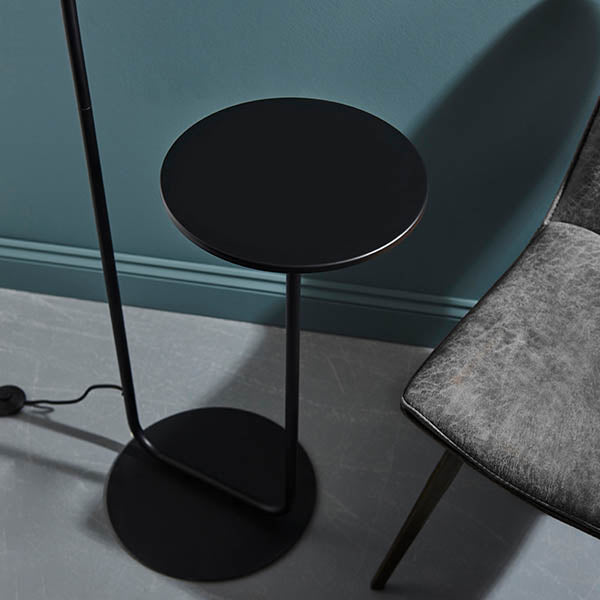 Landis Floor With Table Satin black paint & black fabric