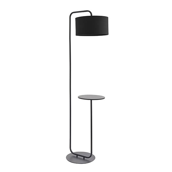 Landis Floor With Table Satin black paint & black fabric
