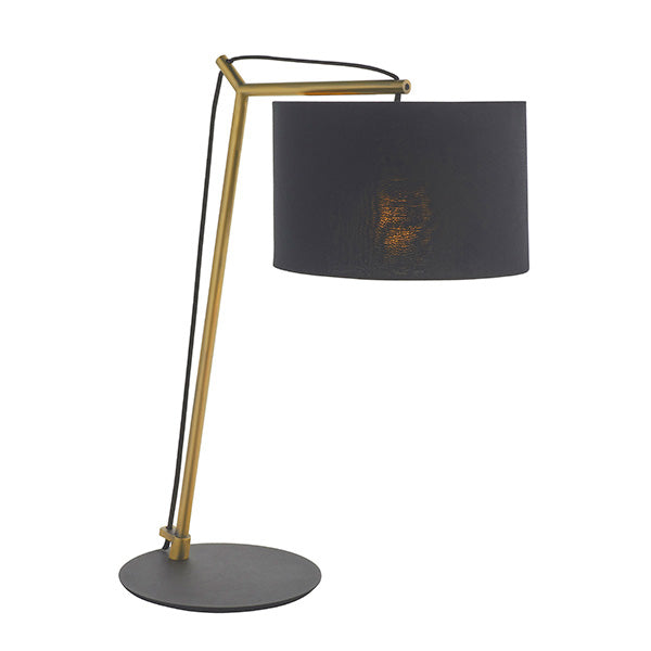 Milan Table Matt brass plate & black cotton fabric