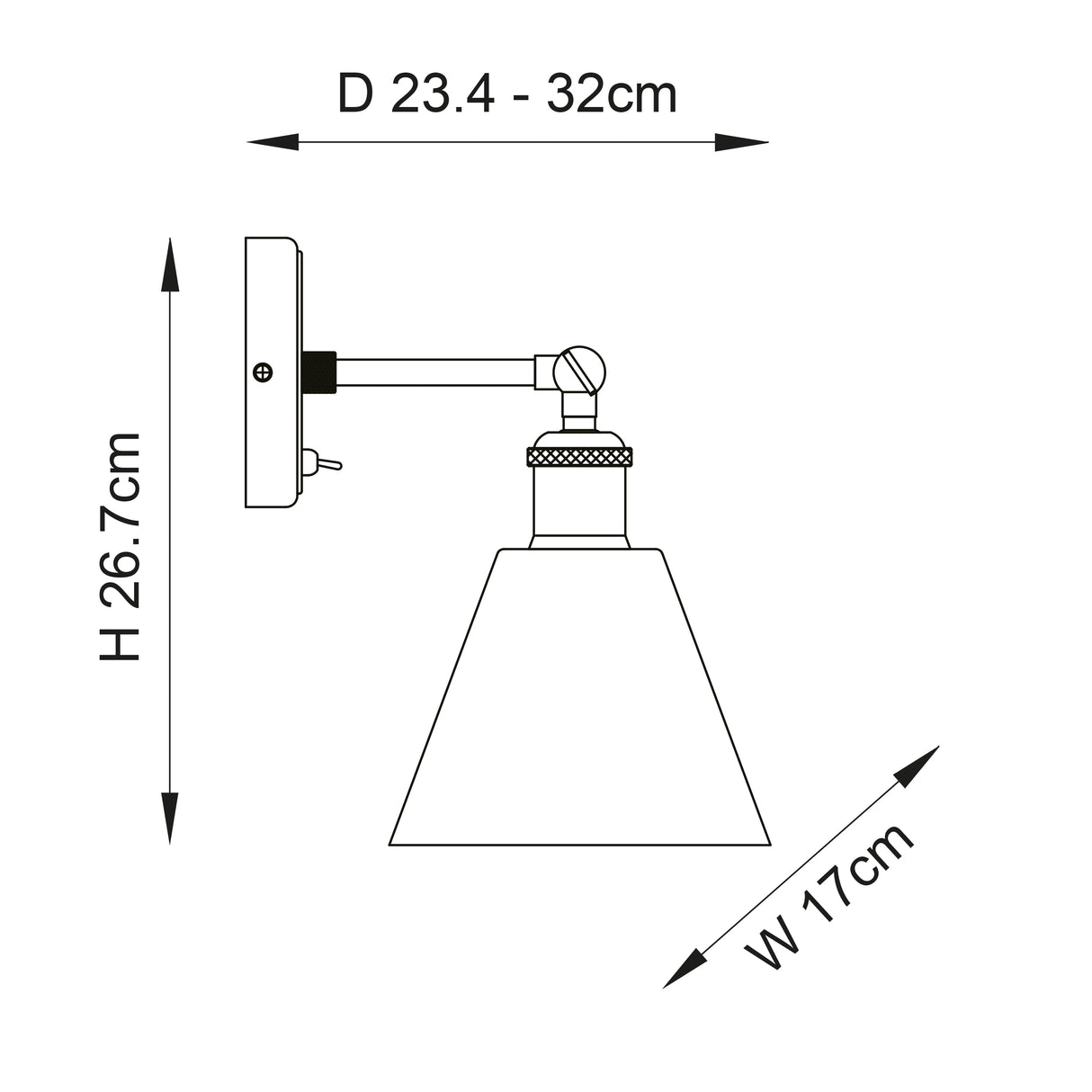 Hal Wall Light Glass Shade - Comet Lighting