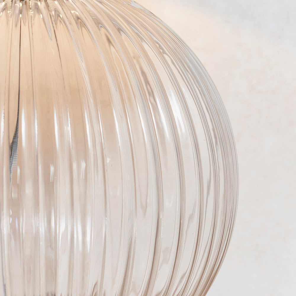 Jemma Clear Table Lamp & Mia Natural Shade - Comet Lighting