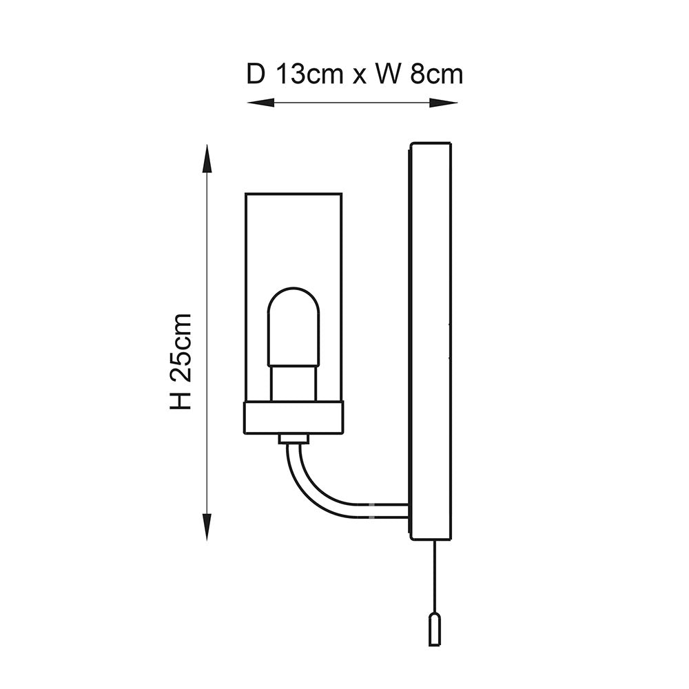 Kennet Wall Light Chrome Plate & Frosted Glass - Comet Lighting