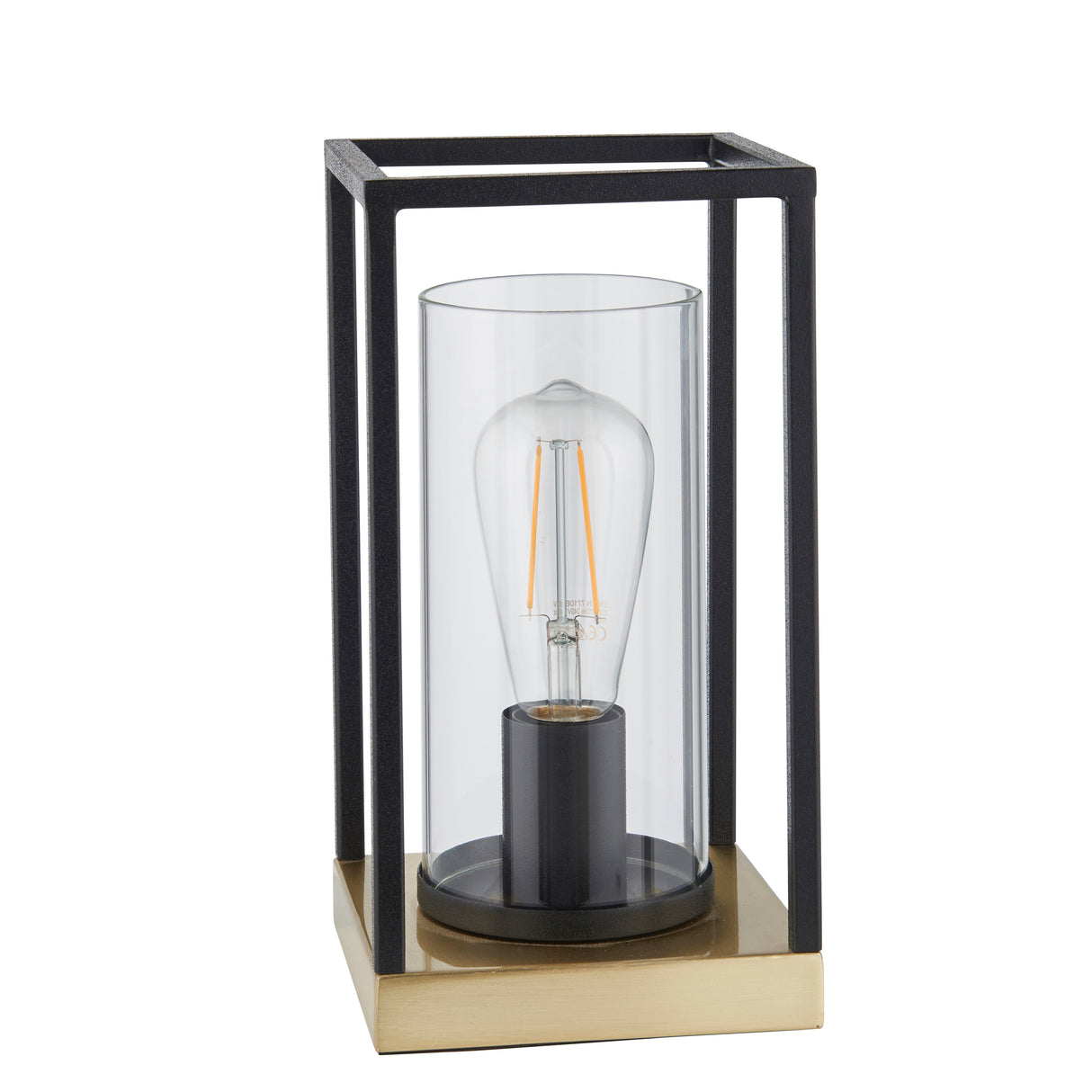 Ussuri Table Lamp Black/Satin Brass - Comet Lighting