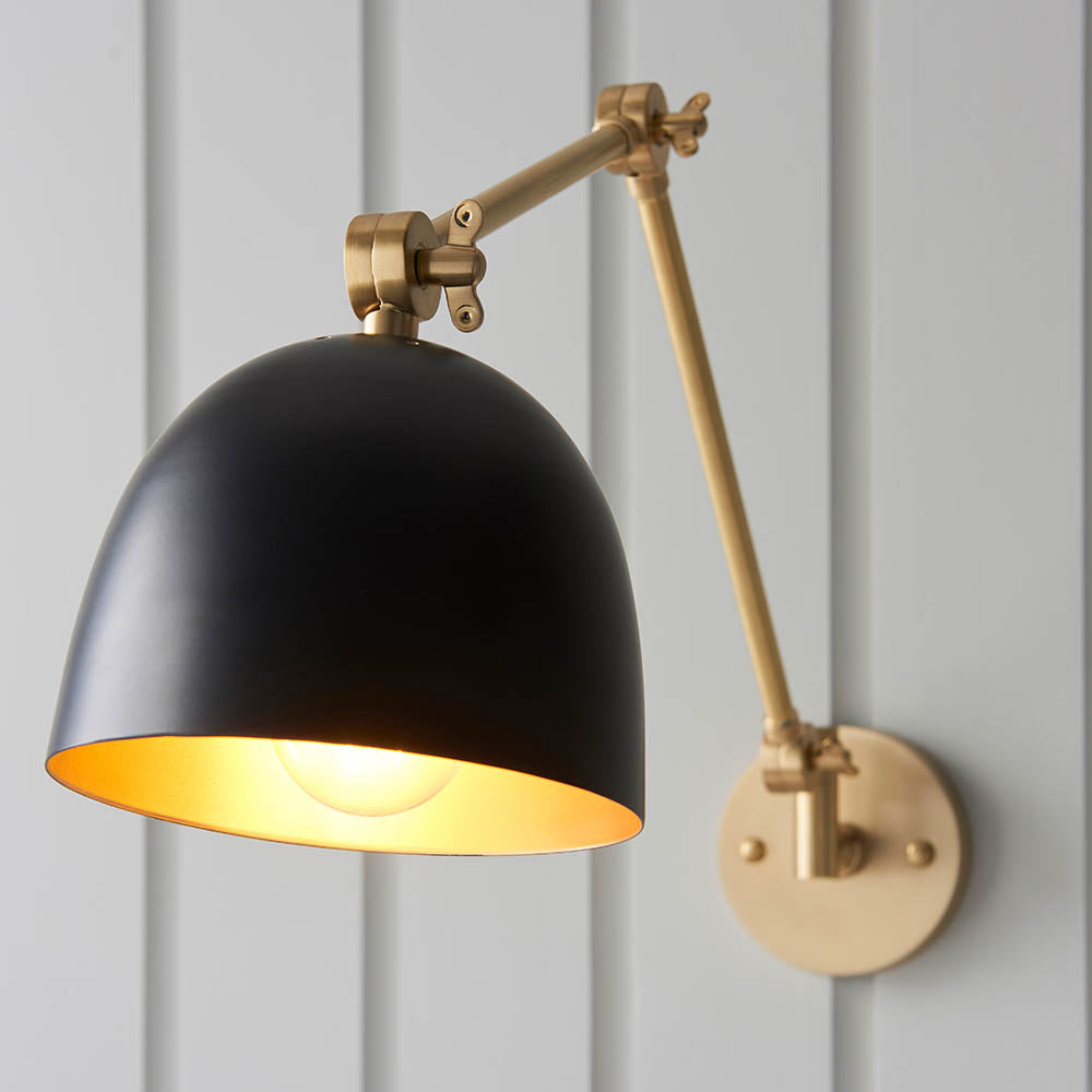 Lehal Swing Arm Wall Light Antique Brass - Comet Lighting