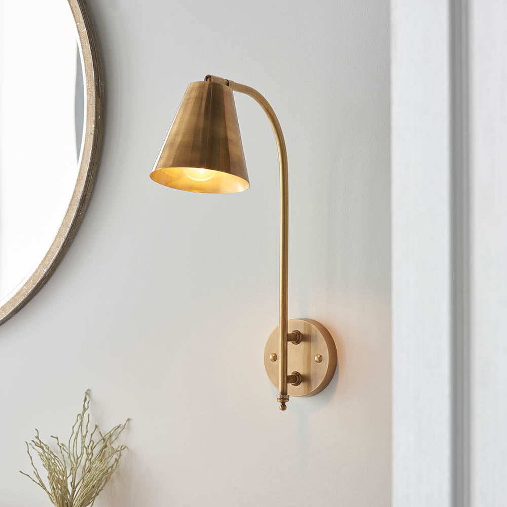 Radha Wall Light Antique Brass - Comet Lighting