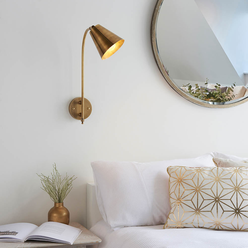 Radha Wall Light Antique Brass - Comet Lighting