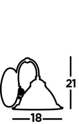 Searchlight American Diner Brass Wall Light Ribbed Glass