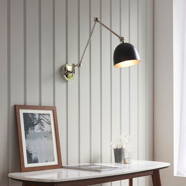 Lehal Swing Arm Wall Light Polished Nickel - Comet Lighting