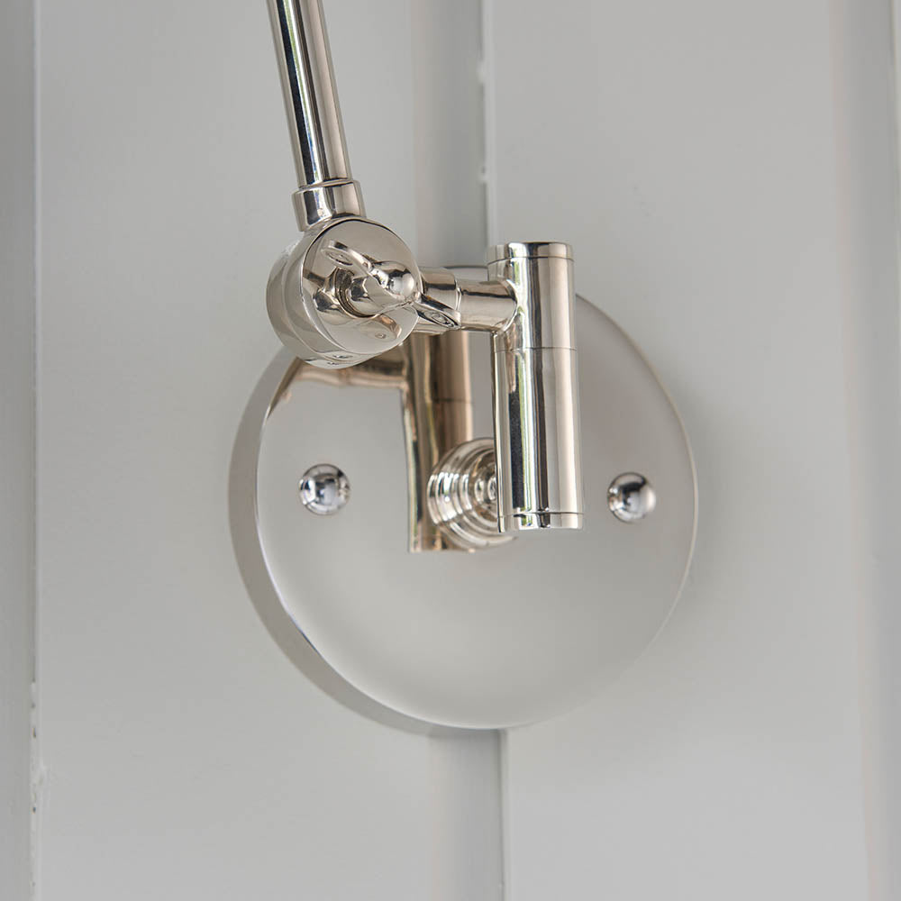 Lehal Swing Arm Wall Light Polished Nickel - Comet Lighting