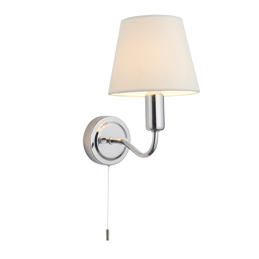 Conway Wall Chrome plate & ivory linen mix fabric