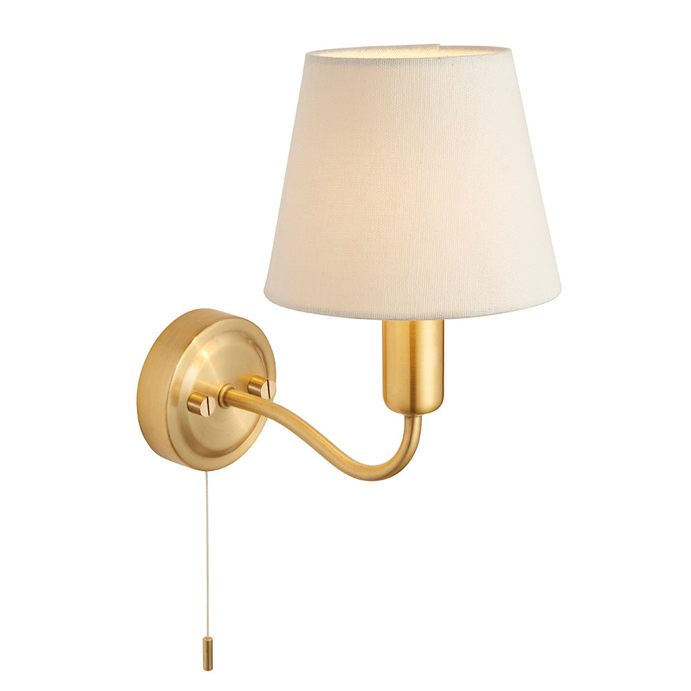 Conway Wall Satin brass plate & ivory linen mix fabric